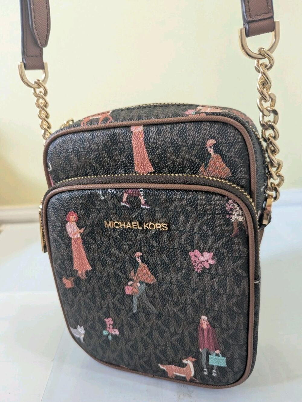 Michael Kors Jet Set Girls Crossbody Bag New Fashionista Squirrel Dog Deer Cute